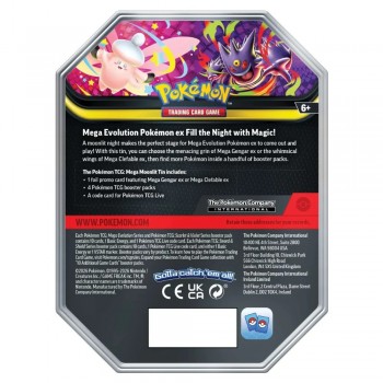 Pokémon Mega Moonlit Mega Clefable ex rinkinys metalinėje dėžutėje